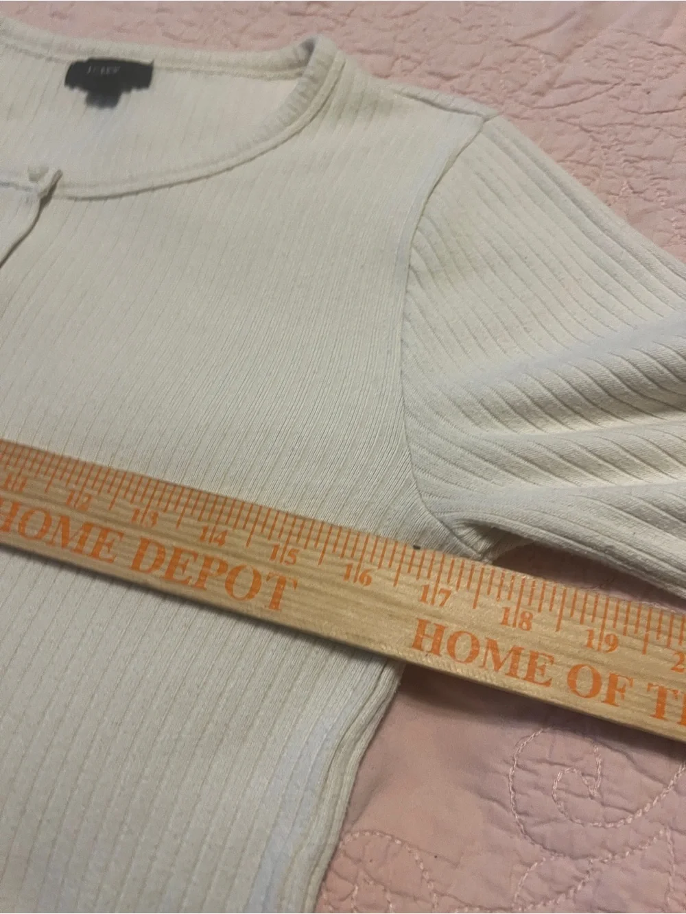 J. Crew Short-Sleeve Ribbed Knit Henley Top - Off-White
